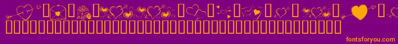 KrCuoriDivertenti7 Font – Orange Fonts on Purple Background
