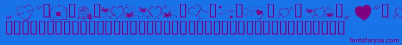 KrCuoriDivertenti7 Font – Purple Fonts on Blue Background