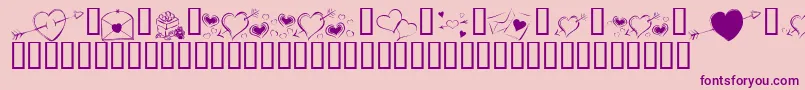KrCuoriDivertenti7 Font – Purple Fonts on Pink Background
