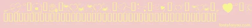 KrCuoriDivertenti7 Font – Yellow Fonts on Pink Background