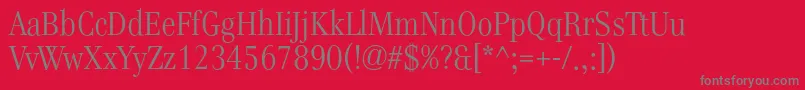 Genre-Schriftart – Graue Schriften auf rotem Hintergrund