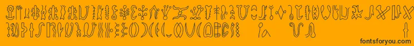 Rongorongod Font – Black Fonts on Orange Background