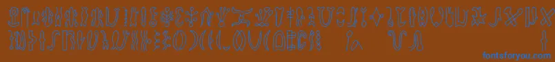 Rongorongod Font – Blue Fonts on Brown Background