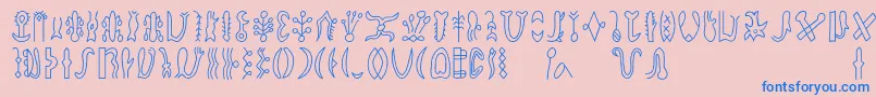 Rongorongod Font – Blue Fonts on Pink Background
