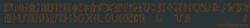 Więcej informacji o czcionce Rongorongod Czcionka Rongorongod – brązowe czcionki na czarnym tle