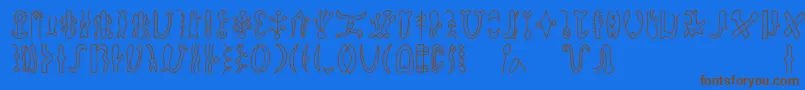 Rongorongod Font – Brown Fonts on Blue Background