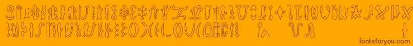 Rongorongod Font – Brown Fonts on Orange Background