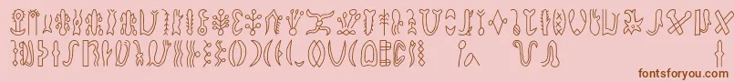 Rongorongod Font – Brown Fonts on Pink Background