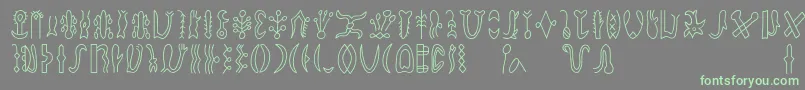 Rongorongod Font – Green Fonts on Gray Background