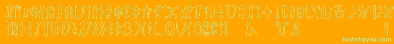 Rongorongod Font – Green Fonts on Orange Background