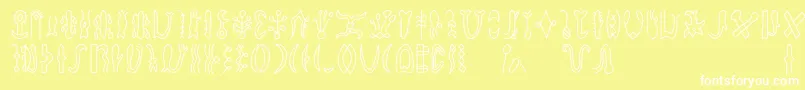 Rongorongod Font – White Fonts on Yellow Background