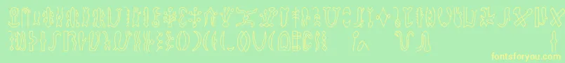 Rongorongod Font – Yellow Fonts on Green Background