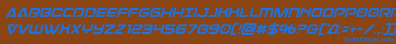 Dameroncondital Font – Blue Fonts on Brown Background