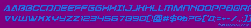 Dameroncondital Font – Blue Fonts on Purple Background