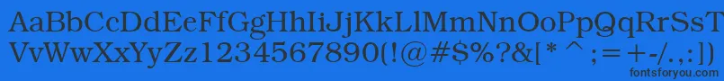 フォントTextbookLight – 黒い文字の青い背景