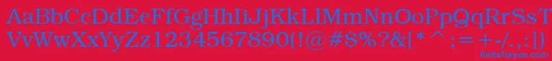 TextbookLight Font – Blue Fonts on Red Background