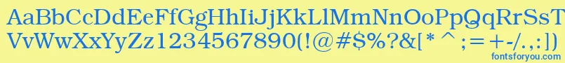 TextbookLight Font – Blue Fonts on Yellow Background