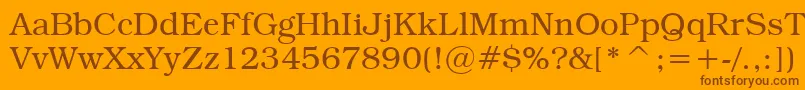 TextbookLight Font – Brown Fonts on Orange Background