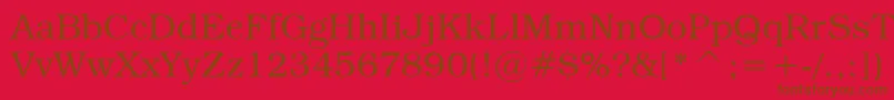 TextbookLight Font – Brown Fonts on Red Background