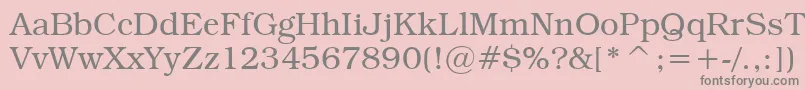 TextbookLight-fontti – harmaat kirjasimet vaaleanpunaisella taustalla