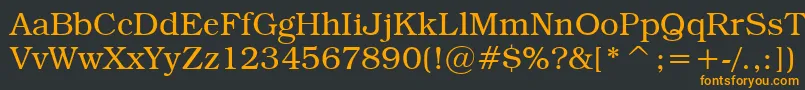 フォントTextbookLight – 黒い背景にオレンジの文字