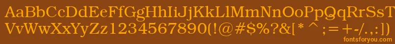 TextbookLight Font – Orange Fonts on Brown Background