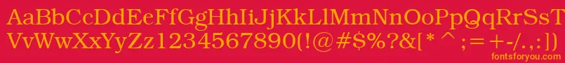 TextbookLight Font – Orange Fonts on Red Background