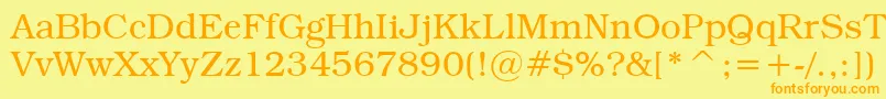 TextbookLight Font – Orange Fonts on Yellow Background