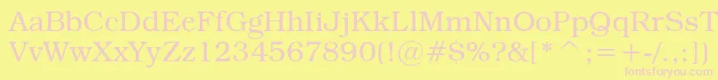 TextbookLight Font – Pink Fonts on Yellow Background