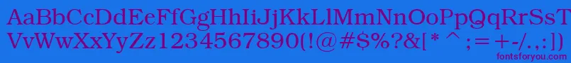 TextbookLight Font – Purple Fonts on Blue Background