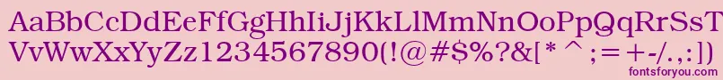 フォントTextbookLight – ピンクの背景に紫のフォント
