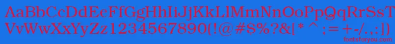 TextbookLight Font – Red Fonts on Blue Background