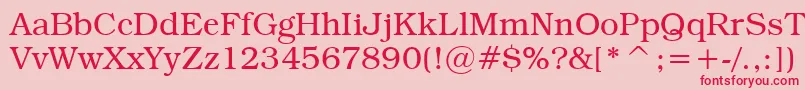 TextbookLight Font – Red Fonts on Pink Background