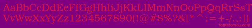 TextbookLight Font – Red Fonts on Purple Background