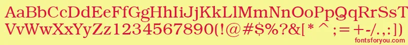 TextbookLight Font – Red Fonts on Yellow Background