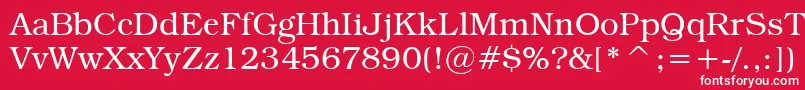TextbookLight-Schriftart – Weiße Schriften auf rotem Hintergrund