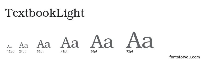 Размеры шрифта TextbookLight