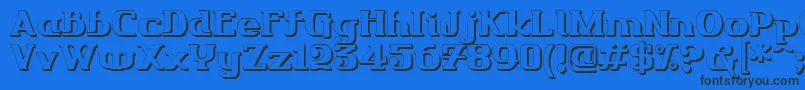 Friendo3DР™-Schriftart – Schwarze Schriften auf blauem Hintergrund