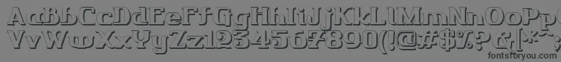 Friendo3DР™-Schriftart – Schwarze Schriften auf grauem Hintergrund