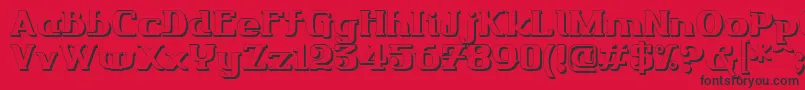 Fonte Friendo3DР™ – fontes pretas em um fundo vermelho