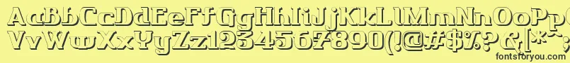 Friendo3DР™ Font – Black Fonts on Yellow Background