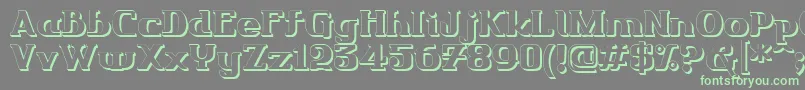 Friendo3DР™ Font – Green Fonts on Gray Background