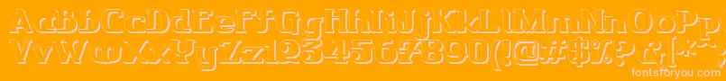 Friendo3DР™-Schriftart – Rosa Schriften auf orangefarbenem Hintergrund