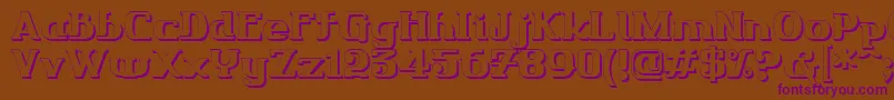 Friendo3DР™-Schriftart – Violette Schriften auf braunem Hintergrund