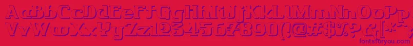 Friendo3DР™-Schriftart – Violette Schriften auf rotem Hintergrund