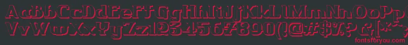 フォントFriendo3DР™ – 黒い背景に赤い文字