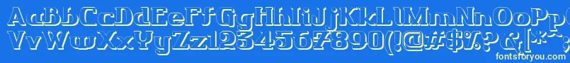 Friendo3DР™-fontti – keltaiset fontit sinisellä taustalla