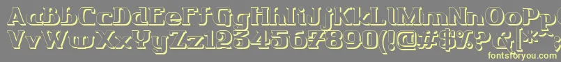 Friendo3DР™ Font – Yellow Fonts on Gray Background