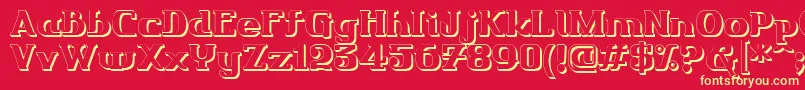 Friendo3DР™-fontti – keltaiset fontit punaisella taustalla
