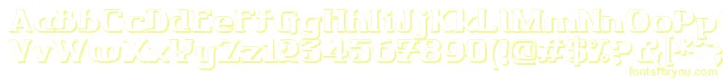 Czcionka Friendo3DР™ – żółte czcionki na białym tle